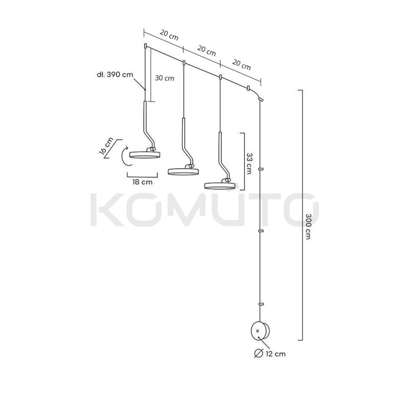 Kinkiet wiszący FLAT 3