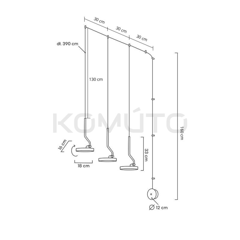 Kinkiet wiszący FLAT 3