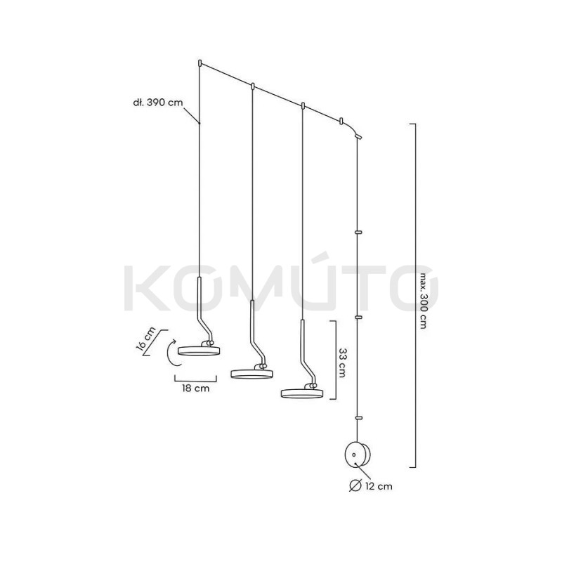 Kinkiet wiszący FLAT 3