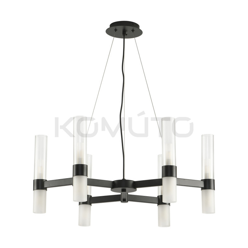 Lampa wisząca Candela 6 ramienna czarna średnica 70