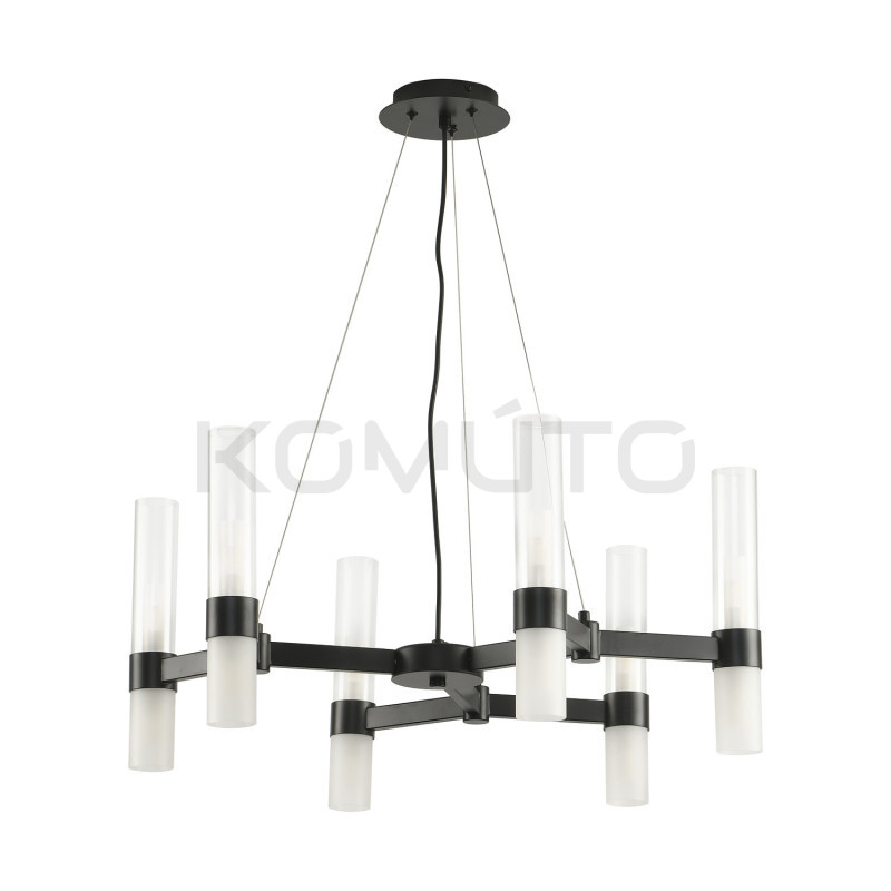 Lampa wisząca Candela 6 ramienna czarna średnica 70 Lampa wisząca Candela 6 ramienna czarna średnica 70