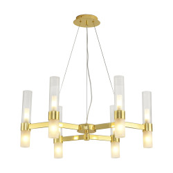 Lampa wisząca glamour Candela 6 ramienna złota 70