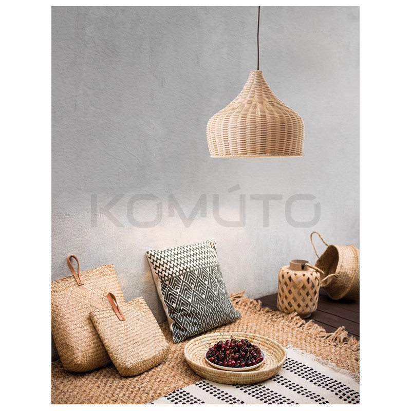 Lampa wisząca boho Woody rattan pleciony klosz Lampa wisząca boho Woody rattan pleciony klosz