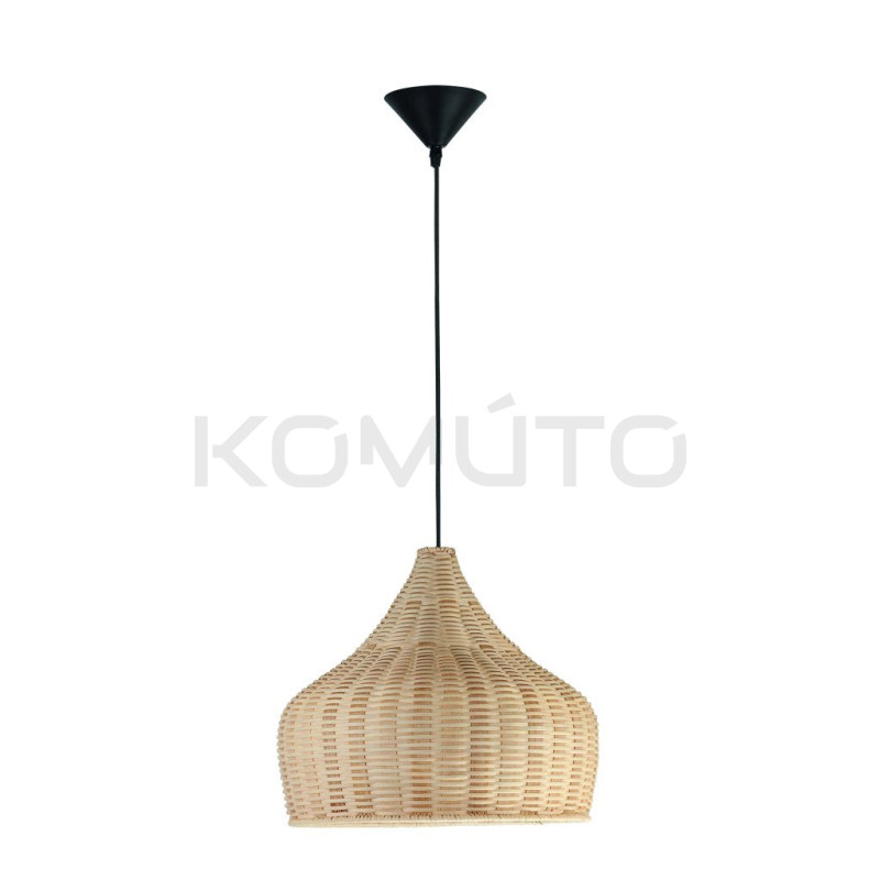 Lampa wisząca boho Woody rattan pleciony klosz