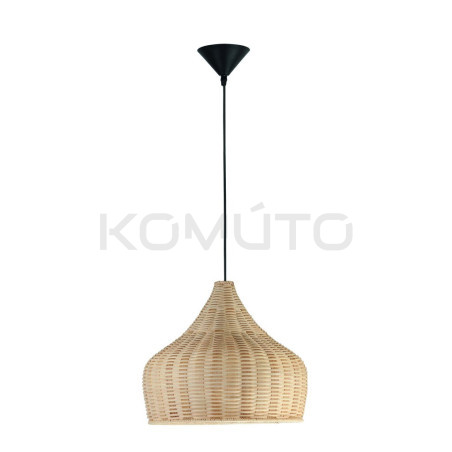 Lampa wisząca boho Woody rattan pleciony klosz