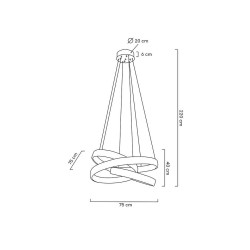 Kryształowa Lampa wisząca WAVE 75 chrom glamour Kryształowa Lampa wisząca WAVE 75 chrom glamour