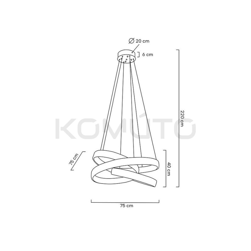 Kryształowa Lampa wisząca WAVE 75 chrom glamour Kryształowa Lampa wisząca WAVE 75 chrom glamour