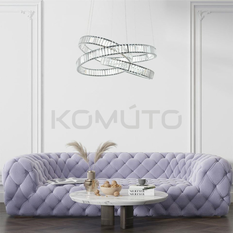 Kryształowa Lampa wisząca WAVE 75 chrom glamour Kryształowa Lampa wisząca WAVE 75 chrom glamour