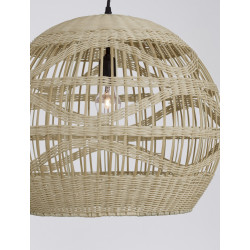 Lampa wisząca Boho HandMade z kulistym kloszem z rattanu Lampa wisząca Boho HandMade z kulistym kloszem z rattanu