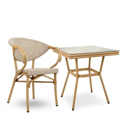 Krzesło Boho Bistro Paris rattanowe jasnobrązowe na taras