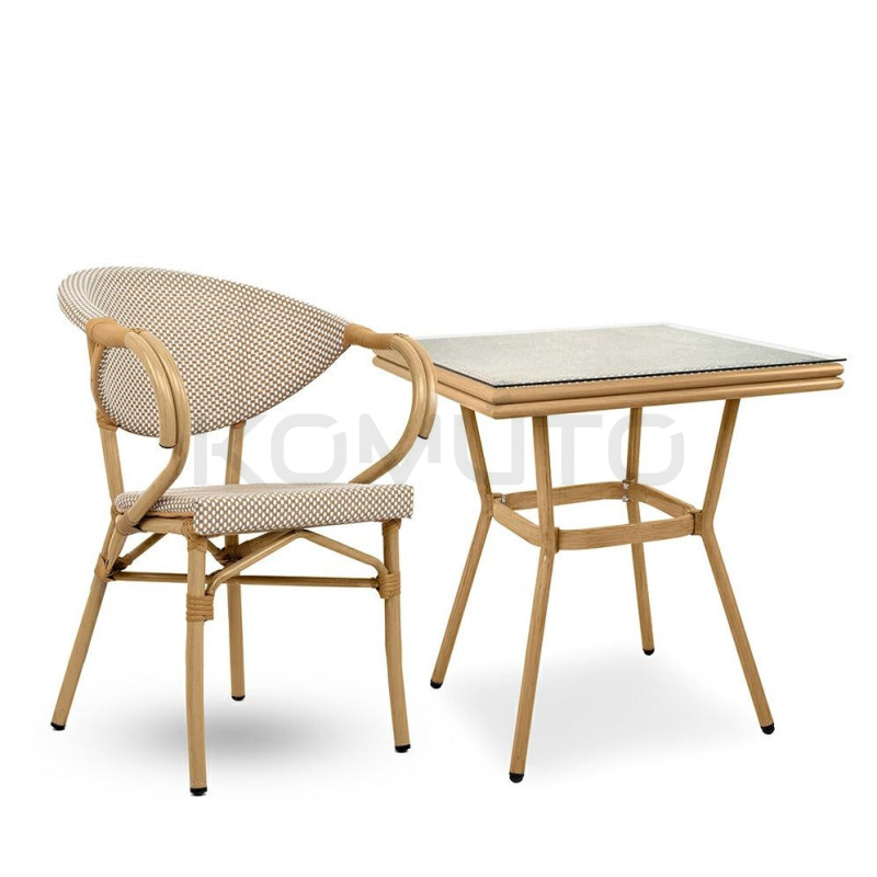 Krzesło Boho Bistro Paris rattanowe jasnobrązowe na taras