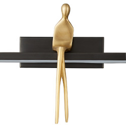 Kinkiet glamour AMICI CZARNO ZŁOTY 31 z siedzącą postacią Kinkiet glamour AMICI CZARNO ZŁOTY 31 z siedzącą postacią