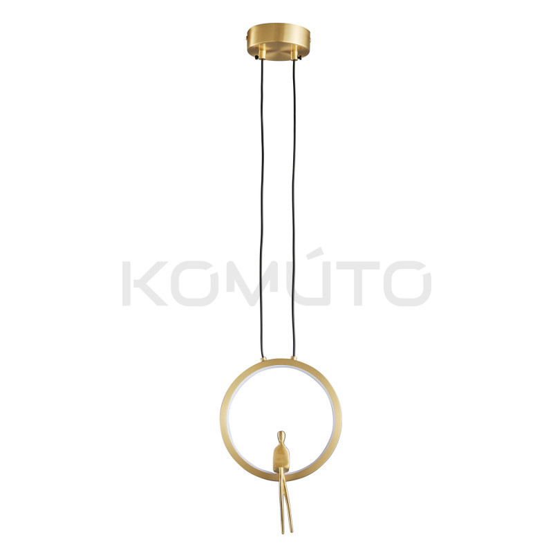 Lampa wisząca glamour AMICI złota huśtającą się postacią Lampa wisząca glamour AMICI złota huśtającą się postacią