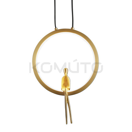 Lampa wisząca glamour AMICI złota huśtającą się postacią
