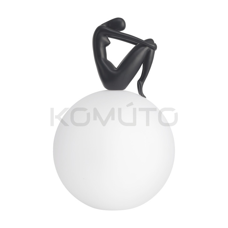 LAMPA STOŁOWA WOMAN-2 czarna średnica klosza 35