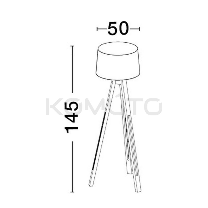 Lampa podłogowa Scandi na trójnogu z białym kloszem