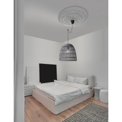 Lampa wisząca Boho Monaco szary rattan pleciona Lampa wisząca Boho Monaco szary rattan pleciona
