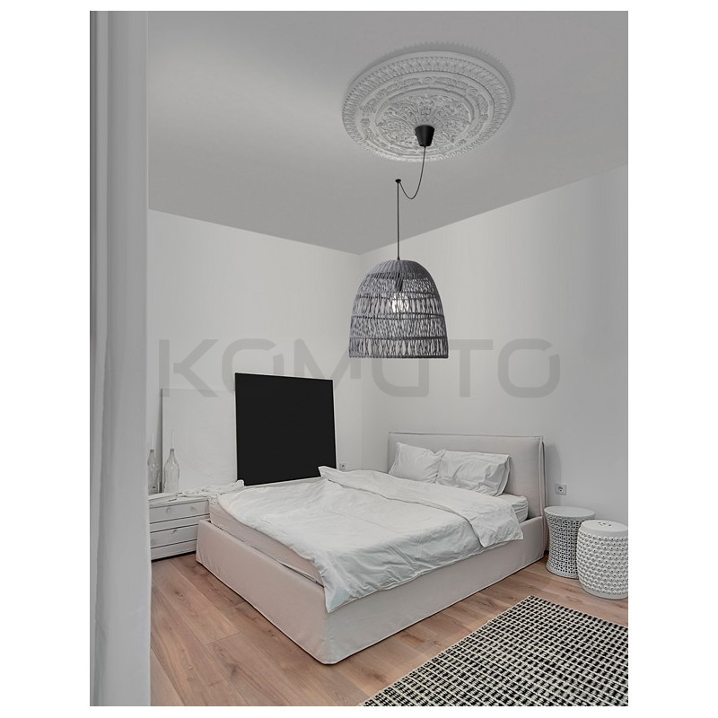 Lampa wisząca Boho Monaco szary rattan pleciona Lampa wisząca Boho Monaco szary rattan pleciona