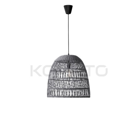 Lampa wisząca Boho Monaco szary rattan pleciona