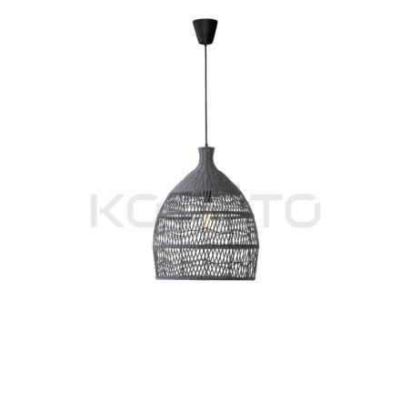 Lampa wisząca Boho Monaco szary rattan fi 42