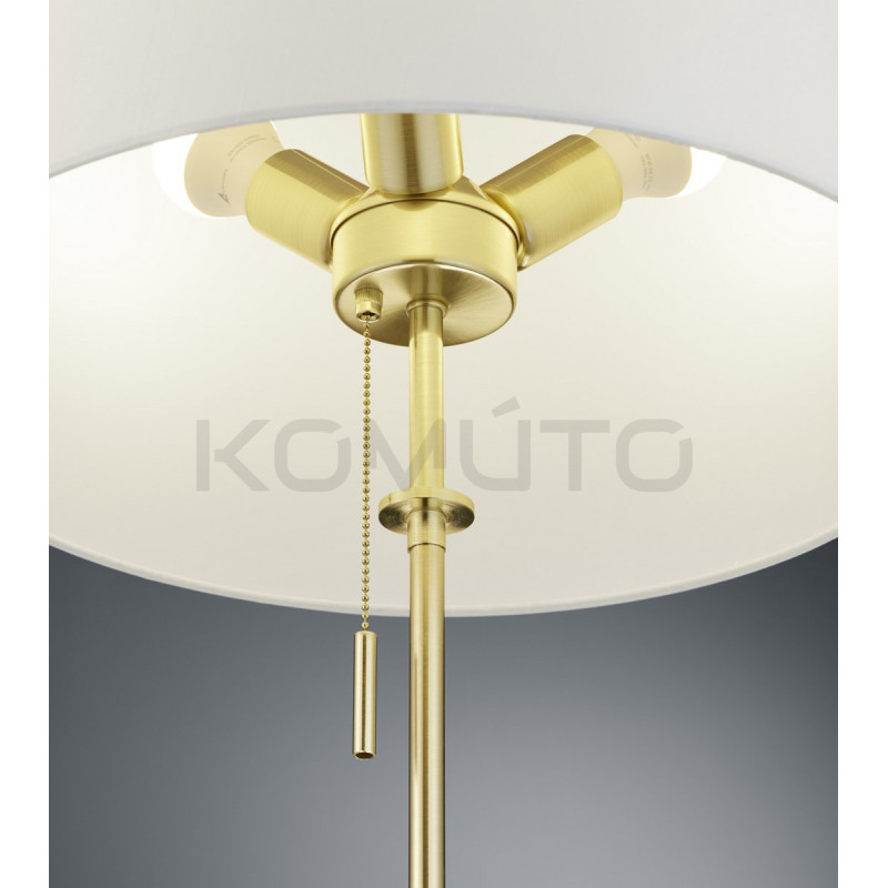 Lampa podłogowa glamour Blanc złota z białym kloszem