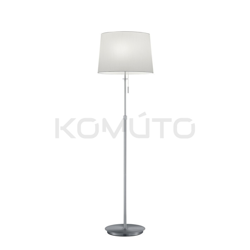 Lampa podłogowa Blanc srebrna z białym kloszem