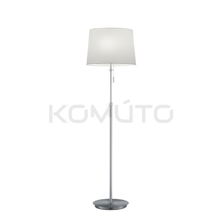 Lampa podłogowa Blanc srebrna z białym kloszem