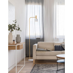 Lampa podłogowa Maxim biało złota 165