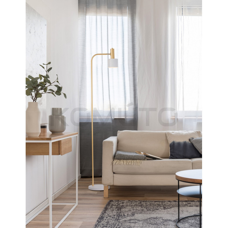 Lampa podłogowa Maxim biało złota 165