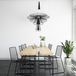 Lampa Wisząca geometryczna SESTO 250 czarna Lampa Wisząca geometryczna SESTO 250 czarna