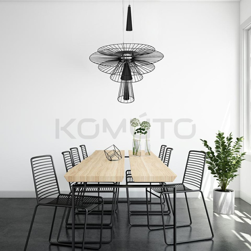 Lampa Wisząca geometryczna SESTO 250 czarna Lampa Wisząca geometryczna SESTO 250 czarna