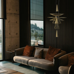 Lampa Wisząca geometryczna SUSSO SESTO 60 wys 245 złota