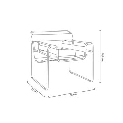 Fotel designerski bauhaus Wassily czarny podstawa z rurek Fotel designerski bauhaus Wassily czarny podstawa z rurek