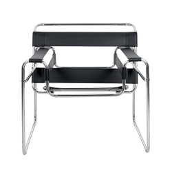 Fotel designerski bauhaus Wassily czarny podstawa z rurek Fotel designerski bauhaus Wassily czarny podstawa z rurek