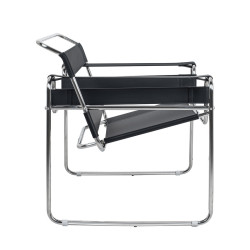 Fotel designerski bauhaus Wassily czarny podstawa z rurek Fotel designerski bauhaus Wassily czarny podstawa z rurek