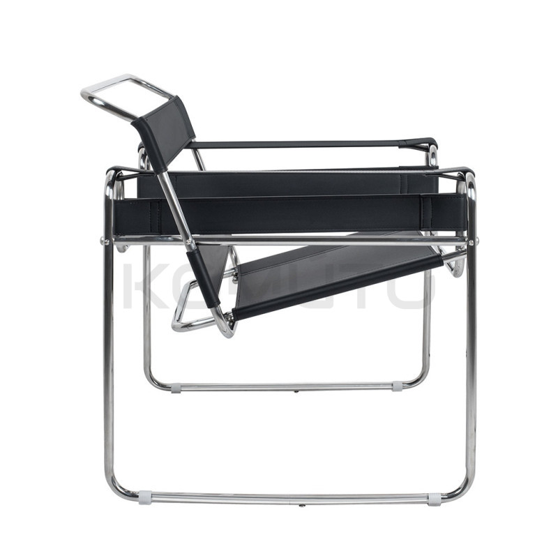 Fotel designerski bauhaus Wassily czarny podstawa z rurek Fotel designerski bauhaus Wassily czarny podstawa z rurek