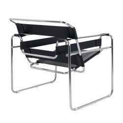 Fotel designerski bauhaus Wassily czarny podstawa z rurek Fotel designerski bauhaus Wassily czarny podstawa z rurek