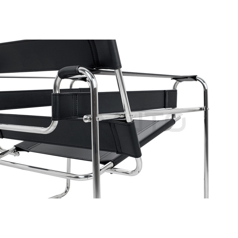 Fotel designerski bauhaus Wassily czarny podstawa z rurek Fotel designerski bauhaus Wassily czarny podstawa z rurek