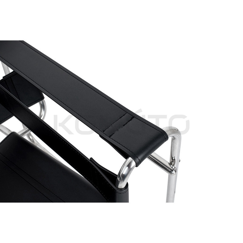 Fotel designerski bauhaus Wassily czarny podstawa z rurek Fotel designerski bauhaus Wassily czarny podstawa z rurek