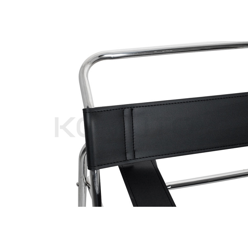 Fotel designerski bauhaus Wassily czarny podstawa z rurek Fotel designerski bauhaus Wassily czarny podstawa z rurek