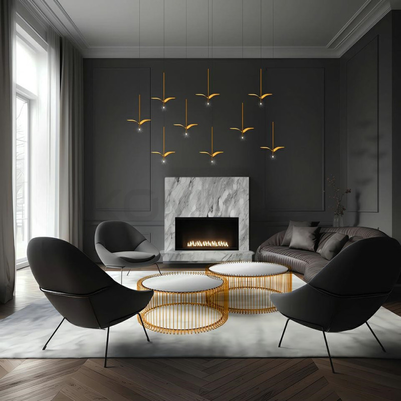 Lampa wisząca glamour GAVI A złota