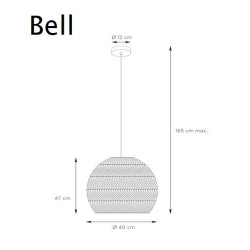 Lampa wisząca Boho Bell 40 rattan