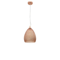 Szklana Lampa wisząca Szyszka 24 różowe złoto
