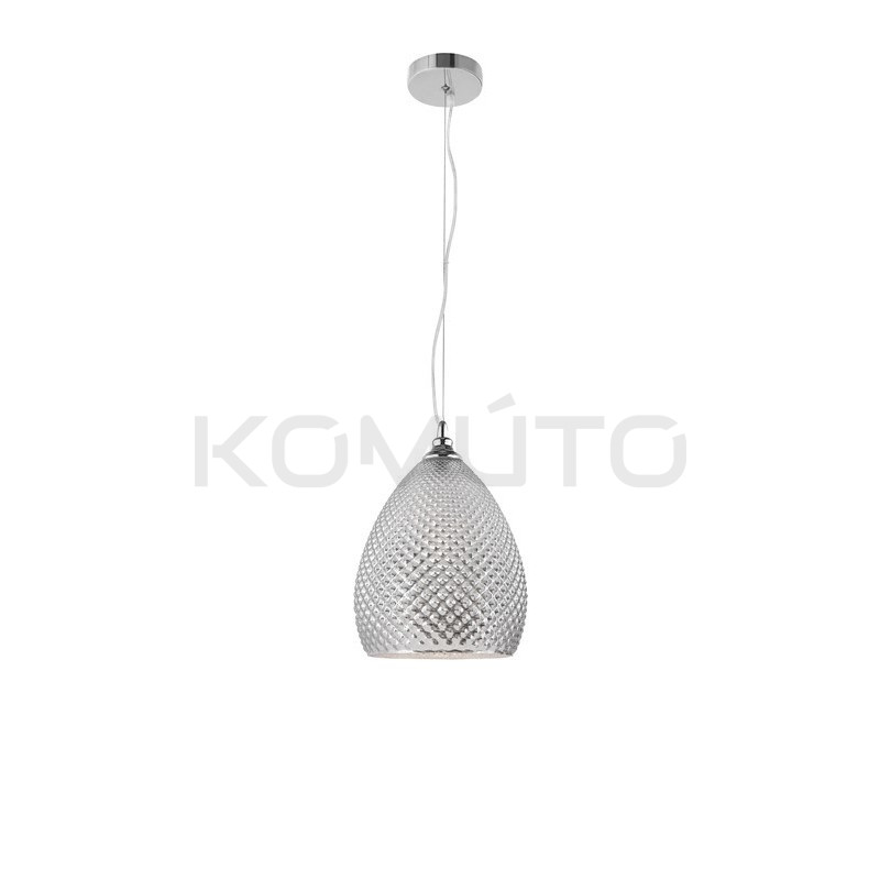 Szklana Lampa wisząca Szyszka 24 srebrna