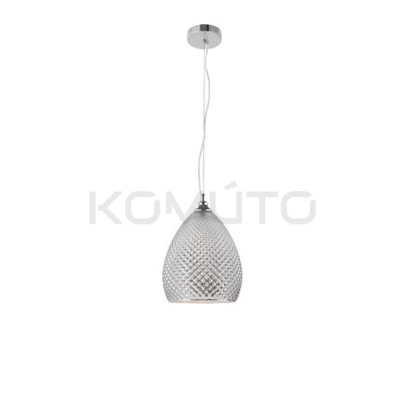 Szklana Lampa wisząca Szyszka 24 srebrna