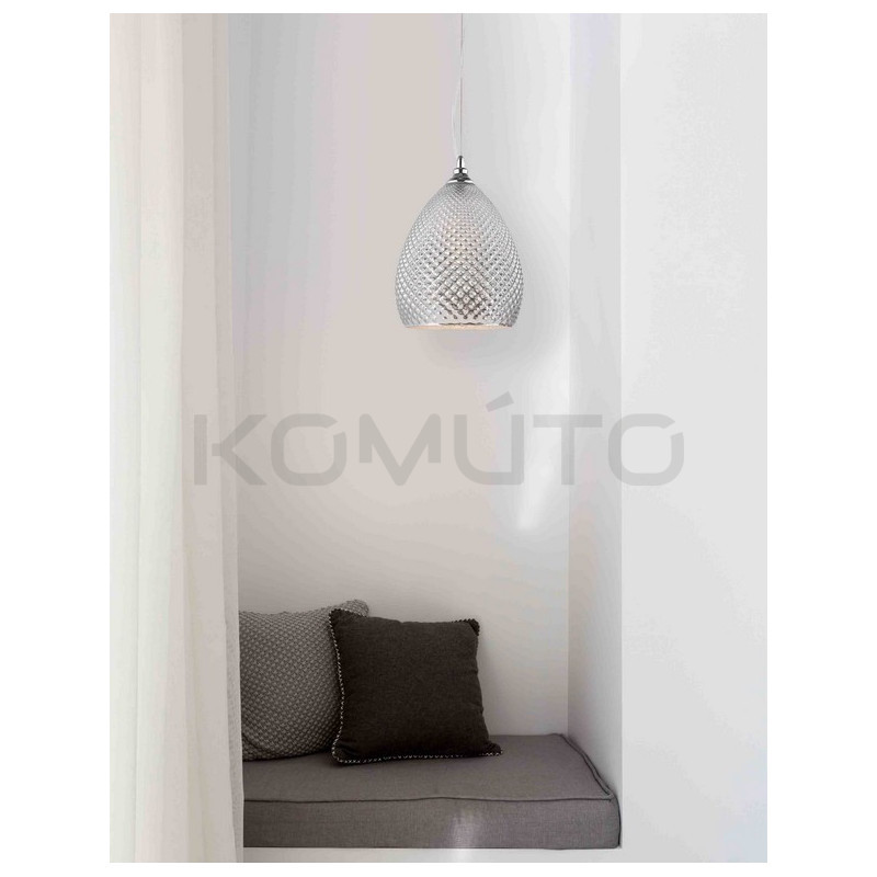 Szklana Lampa wisząca Szyszka 24 srebrna Szklana Lampa wisząca Szyszka 24 srebrna