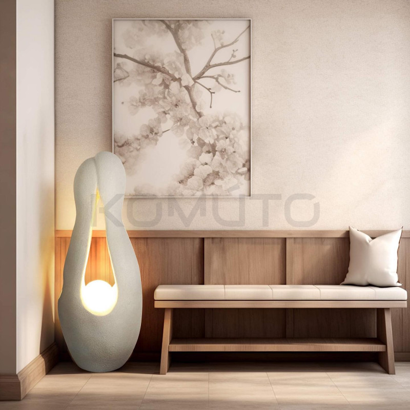 Lampa podłogowa MYKONOS rzeźba biała dekoracja Lampa podłogowa MYKONOS rzeźba biała dekoracja