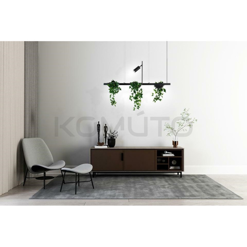 Lampa wisząca Plant Line lampa pozioma z trzema doniczkami  Lampa wisząca Plant Line lampa pozioma z trzema doniczkami