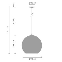 Lampa wisząca glamour miedziana Mirror Bolla 40