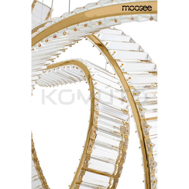 Lampa wisząca kryształowa WAVE 120 złota glamour Lampa wisząca kryształowa WAVE 120 złota glamour